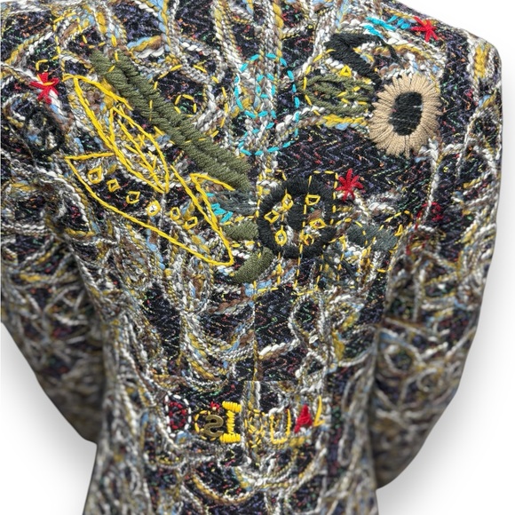 NWT Desigual Abstracto Tierra Wool Blend Embroidered Coat - Picture 8 of 12